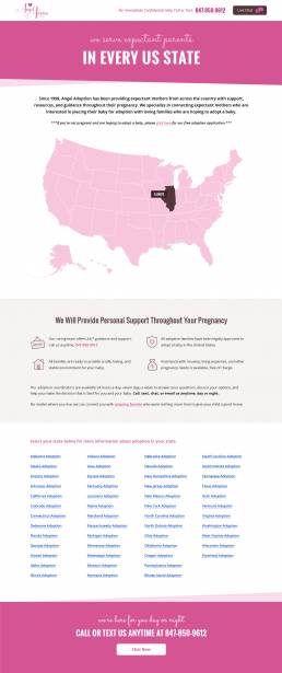 Angel Adoption State Landing Page